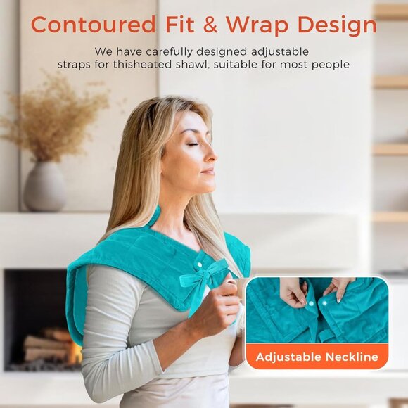 Weighted Heating Pad for Neck Soft Flannel with Timer Auto Shut Off Gift - Picture 2 of 7